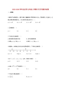 2025~2026学年北京市七年级上册十月月考数学试卷【附解析】