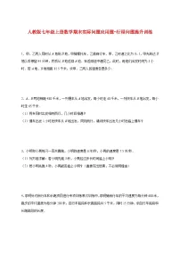 2025_2026学年（人教版）七年级上册数学期末实际问题应用题-行程问题提升训练 [有答案]