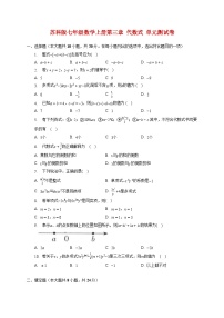 初中数学苏科版（2024）七年级上册（2024）代数式单元测试练习