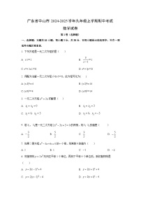 2024~2025学年广东省中山市九年级（上）期中考试数学试题（学生版）