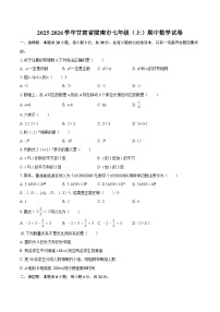 2025-2026学年甘肃省陇南市七年级（上）期中数学试卷-自定义类型