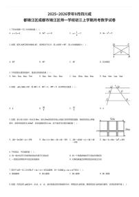 2025~2026学年9月四川成都锦江区成都市锦江区师一学校初三上学期月考数学试卷（有答案解析）