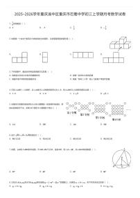 2025~2026学年重庆渝中区重庆市巴蜀中学初三上学期月考数学试卷（有答案解析）