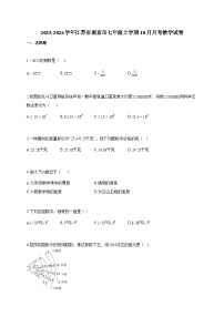 2025~2026学年江苏省南京市七年级上学期10月月考数学试题（含解析）