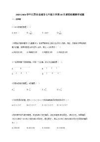 2025~2026学年江苏省盐城市七年级上学期10月课堂检测数学试题（含解析）