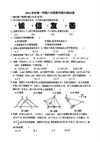 浙江省舟山市五校联考2025-2026学年八年级上学期11月期中数学试题