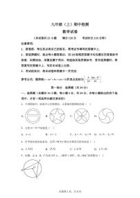 辽宁省大连市高新园区2024-2025学年九年级上学期期中考试数学试卷