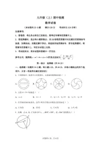 辽宁省大连市高新园区2024-2025学年九年级上学期期中考试数学试卷