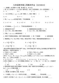 湖北省武汉市七一中学2025-2026学年九年级上学期数学集体作业（月考）+