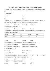 2025-2026学年甘肃省庆阳市七年级（上）期中数学试卷-自定义类型