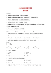 【中考数学】2025年安徽省试卷【附解析】