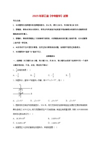 【中考数学】2025年浙江省试卷【附解析】