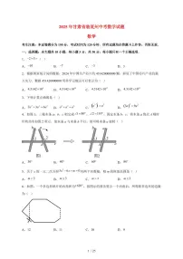 2025年甘肃省临夏州中考数学试题（含解析）
