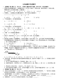 河南省周口市商水县希望初级中学2025-2026学年七年级上学期11月期中数学试题及答案