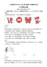 安徽省六安皋城中学九年级上学期1月期末考试数学试题（解析版）-A4