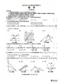 安徽省亳州市利辛县校际联考2024-2025学年九年级上学期第三次月考数学试卷