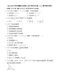 安徽省合肥市第四十五中学2024-2025学年九年级上学期期中考试数学试卷-A4