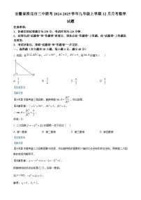 安徽省淮北市二中联考九年级上学期12月月考数学试题（解析版）-A4