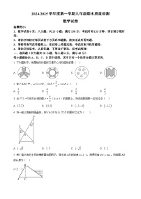 安徽省合肥市蜀山区2024--2025学年上学期九年级期末质量检测数学试卷 （原卷版）-A4