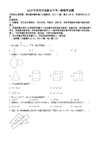 2025年苏州市高新区中考一模数学试题（含解析）