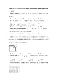 苏科版2025—2026学年七年级上册数学期中考试选填题压轴题训练