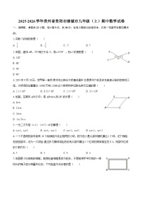 2025-2026学年贵州省贵阳市清镇市九年级（上）期中数学试卷-自定义类型