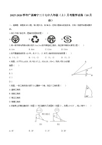 2025-2026学年广西南宁三十七中八年级（上）月考数学试卷（10月份）-自定义类型
