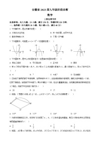 安徽省九年级上学期第三次月考数学试题（原卷版）-A4