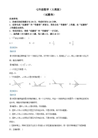 安徽省芜湖市无为市部分学校七年级下学期月考数学试题（解析版）-A4