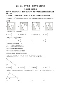 安徽省淮北市九年级上学期1月期末数学试题（原卷版）-A4