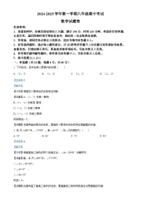 安徽省合肥市瑶海区 八年级上学期期中考试数学试题（解析版）-A4