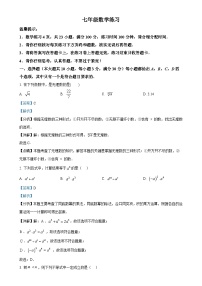 安徽省合肥市蜀山区五十中学西校七年级下学期4月期中数学试题（解析版）-A4