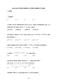2025~2026学年浙江省嘉兴市上学期七年级数学月考试题（含解析）