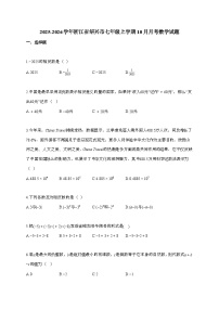 2025~2026学年浙江省绍兴市七年级上学期10月月考数学试题（含解析）