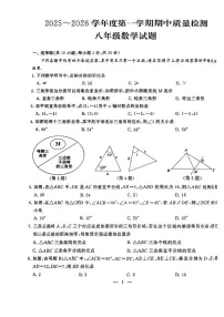 湖北省武汉市硚口区2025-2026学年八年级上学期期中数学试卷