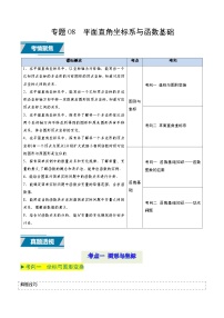 专题08 平面直角坐标系与函数基础（中考高频题型归纳与训练）-备战2025年中考数学真题（山东专用） 含答案