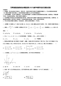 甘肃省临夏回族自治州临夏县2025届中考数学适应性模拟试题含解析