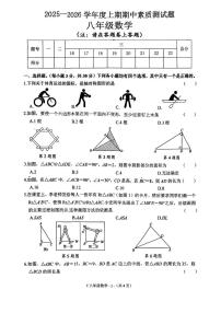 河南省驻马店市汝南县2025-2026学年八年级上学期11月期中数学试题