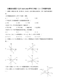 安徽省合肥四十五中2025-2026学年八年级（上）月考数学试卷