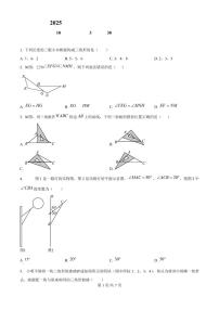 广东省广州市第五中学2025-2026学年第一学期八年级数学期中试卷（无答案）