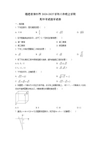 福建省漳州市2024-2025学年八年级上学期期中考试数学试卷（学生版）