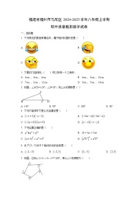 福建省福州市马尾区2024-2025学年八年级上学期期中质量检测数学试卷（学生版）