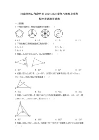 河南省周口市鹿邑县2024-2025学年八年级上学期期中考试数学试卷（学生版）