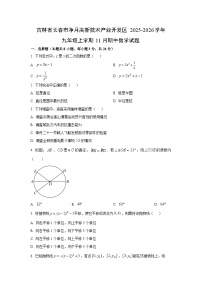 吉林省长春市净月高新技术产业开发区2025-2026学年九年级上学期11月期中数学试卷（学生版）