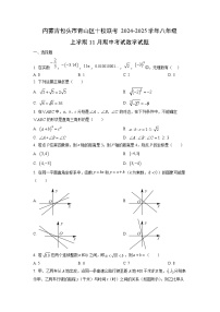 内蒙古包头市青山区十校联考2024-2025学年八年级上学期11月期中考试数学试卷（学生版）