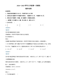 2025年安徽省滁州市凤阳县九年级中考一模数学试题（解析版）-A4