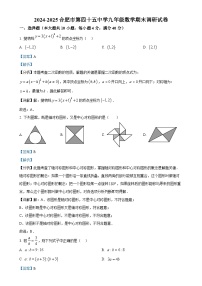 安徽省合肥市第四十五中学九年级上学期期末调研数学试卷（解析版）-A4
