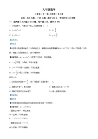 安徽省巢湖市九年级上学期期末考试数学试卷（解析版）-A4