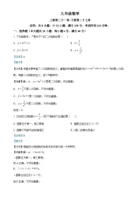 安徽省巢湖市九年级上学期期末考试数学试卷（解析版）-A4