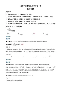 2025年安徽省池州市中考一模数学试题（解析版）-A4